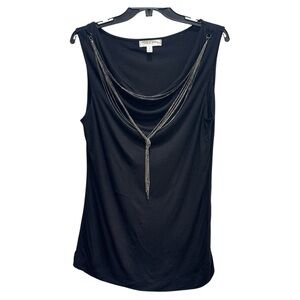 Kenar Black Draped Tank Top